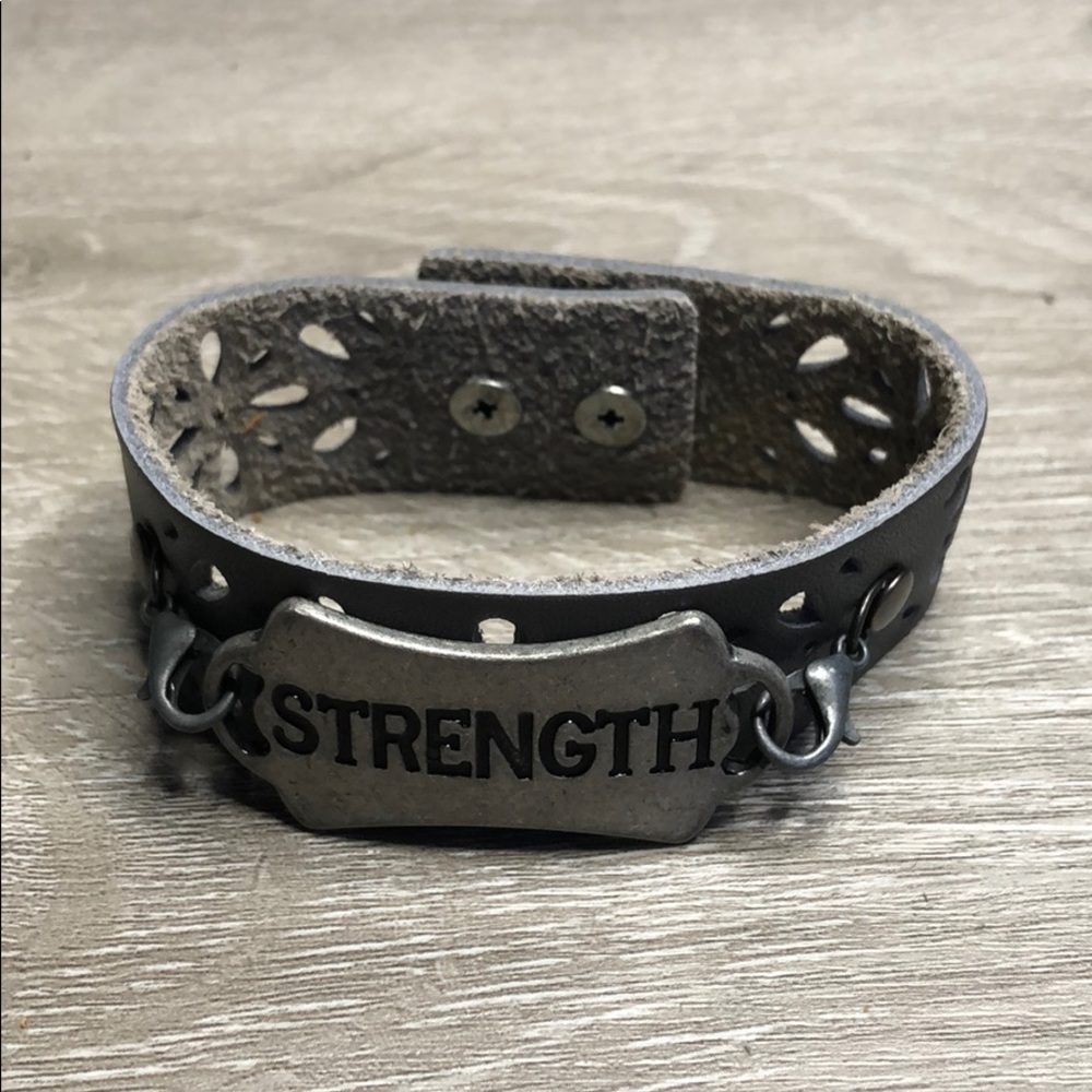 Grey Leather Hand Made Bracelet